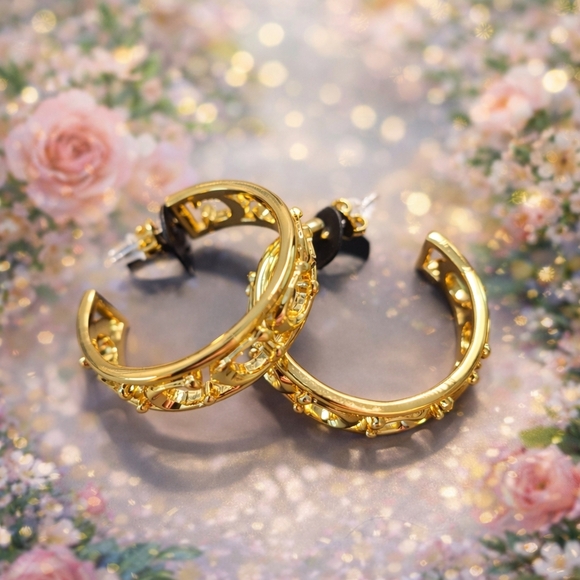 Coach Gold Signature C Hoop Earrings - Picture 6 of 6